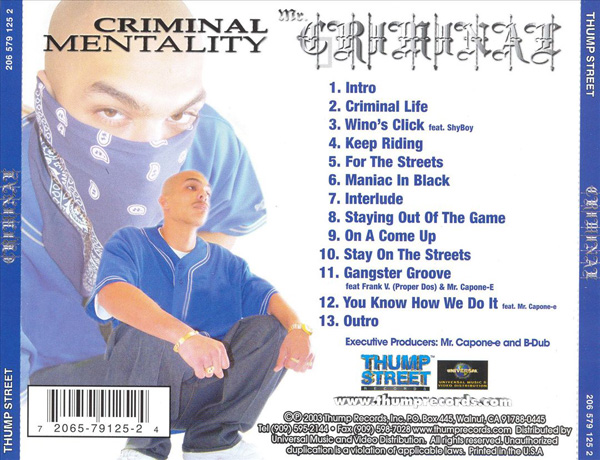Mr. Criminal - Criminal Mentality Chicano Rap